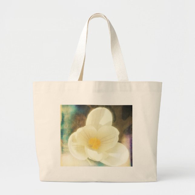 Bolsa Tote Grande Crocus Flower Grunge (Frente)
