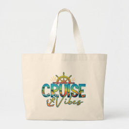 Bolsa Tote Grande Cruise Vibes Beach Nautical Tote Bag