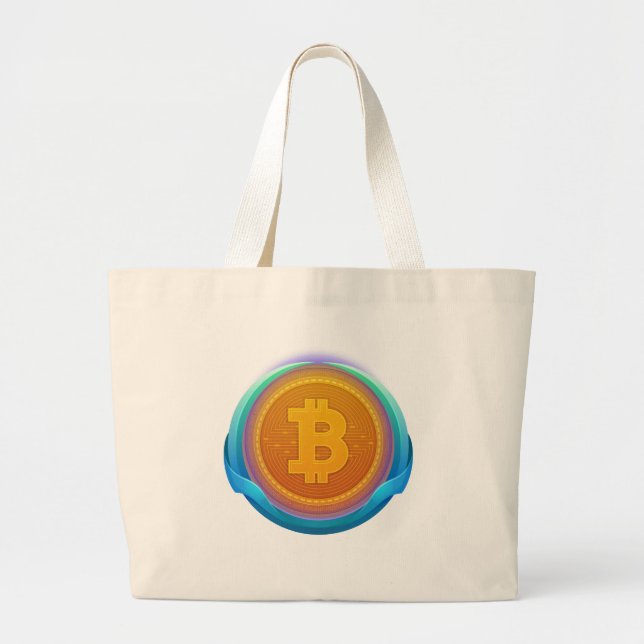 BOLSA TOTE GRANDE CRYPTOCURRENY BITCOIN (Frente)