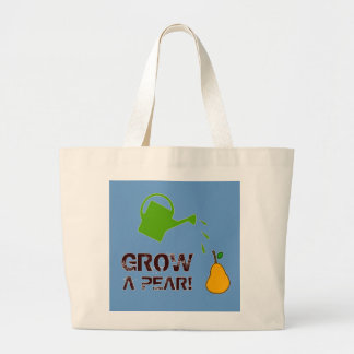Bolsa Tote Grande Cultivar uma pera! humor rebus engraçado (-more co