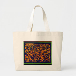Bolsa Tote Grande Cuna Indian Mushroom Demons