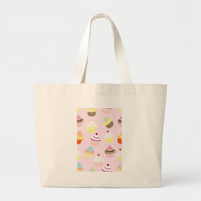 Bolsa Tote Grande Cupcakes (Frente)