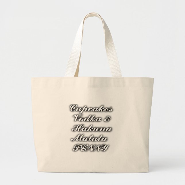 Bolsa Tote Grande Cupcakes Vodka Hakuna Matata FUNNY (Frente)