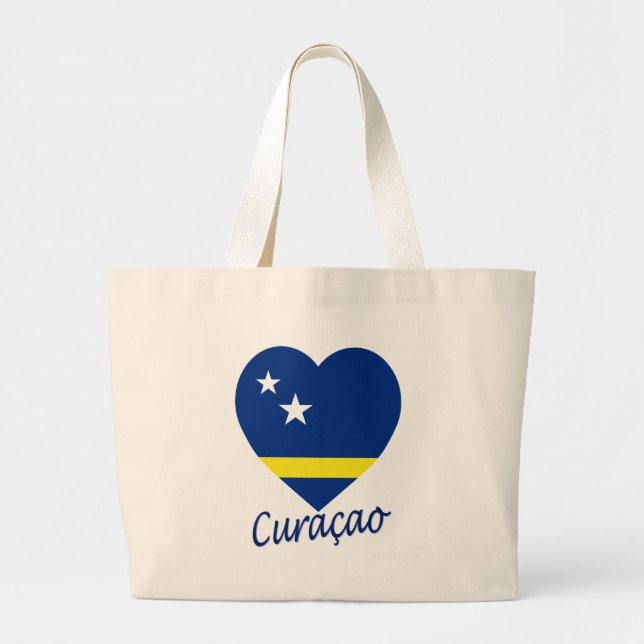 Bolsa Tote Grande Curaçau embandeira o coração (Frente)