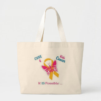 Bolsa Tote Grande Cure para o cancer dos miúdos, ouro do desgaste