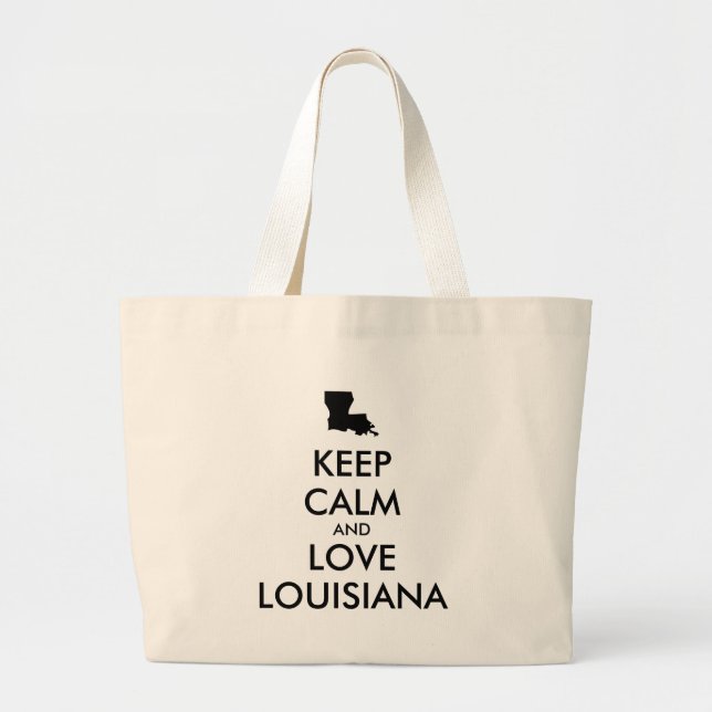 Bolsa Tote Grande Customizable KEEP CALM and LOVE LOUISIANA (Frente)