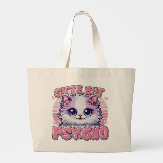 Bolsa Tote Grande Cute but Psycho" Tote Bag (Verso)