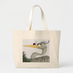 Bolsa Tote Grande Cute Heron e Ladybug