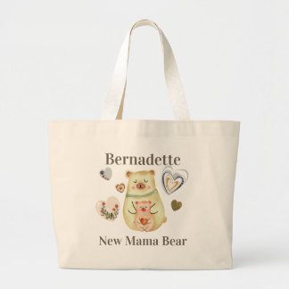 Bolsa Tote Grande Cute Safari Mãe para ser presente com nome ou mono