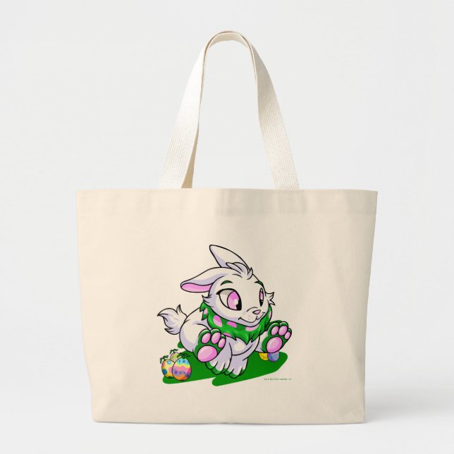 Bolsa Tote Grande Cybunny verde que compete através dos neggs (Frente)