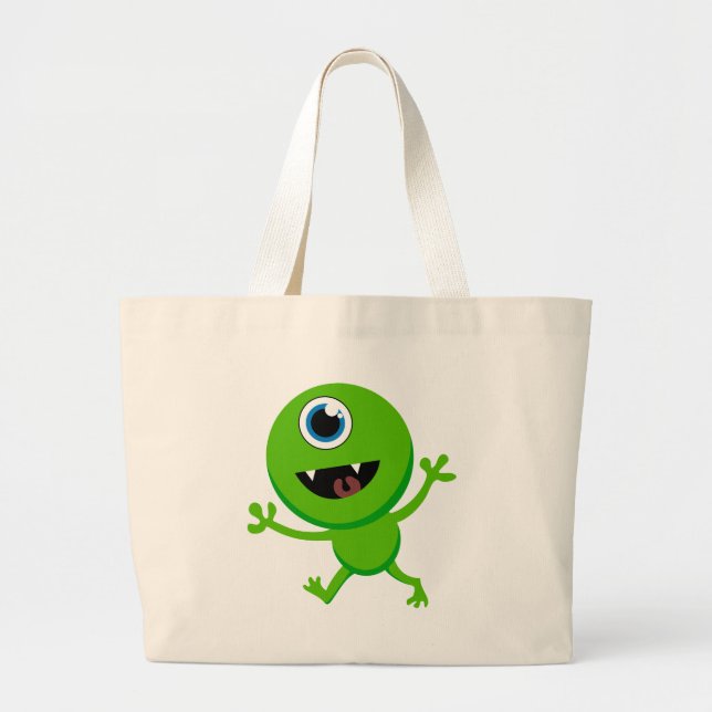 Bolsa Tote Grande Cyclops verdes do bebê (Frente)