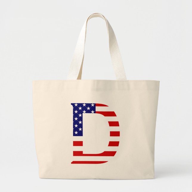 Bolsa Tote Grande D Monograma sobreposto no U Flag jtcnt (Frente)