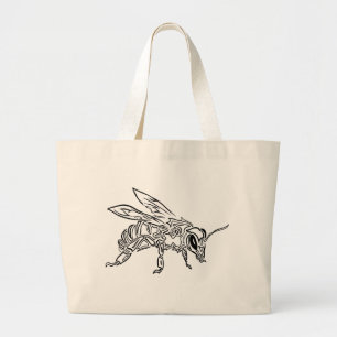 Bolsa Tote Grande Da "animal tribal surreal do totem da abelha de