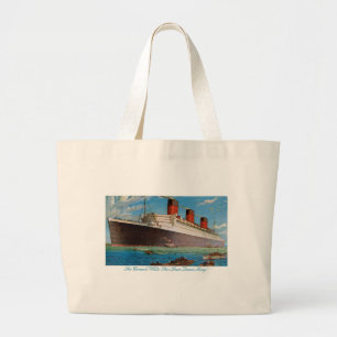 Bolsa Tote Grande Da linha branca da estrela de Cunard Queen Mary