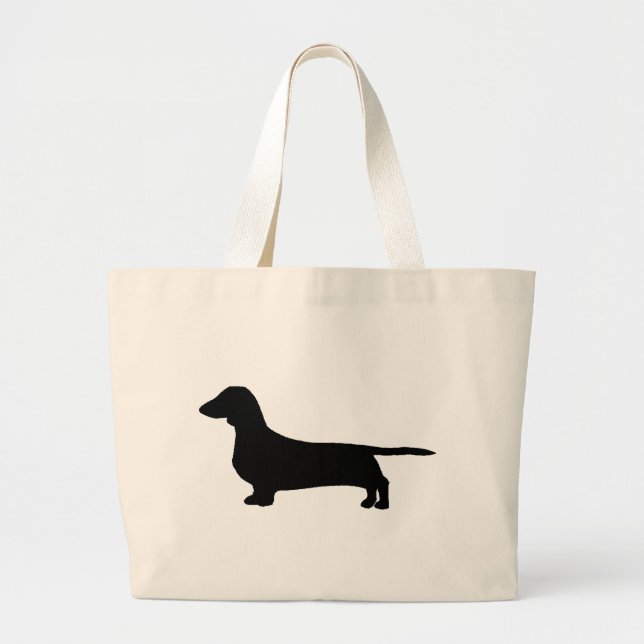 Bolsa Tote Grande Dachshund baixo (Frente)