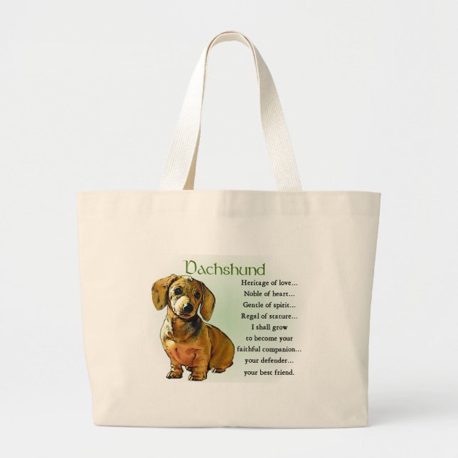 Bolsa Tote Grande Dachshund Gifts (Frente)