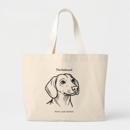 Bolsa Tote Grande Dachshund Portrait