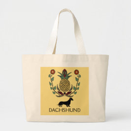 Bolsa Tote Grande Dachshund Welcome Pineapple