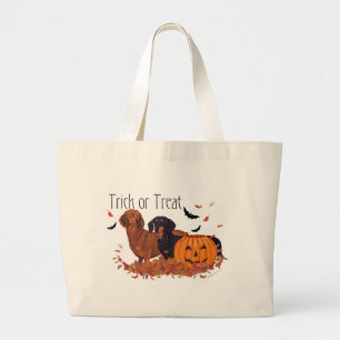 Bolsa Tote Grande Dachshunds Halloween