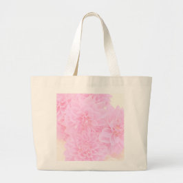 Bolsa Tote Grande Dahlias Em Rosa Suave