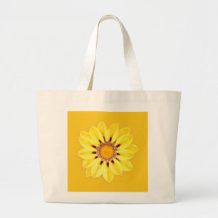 Bolsa Tote Grande Daisy Africano / Gazania - Mostarda Dourada