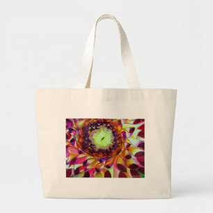 Bolsa Tote Grande Dália Roxa arte floral abstrata original
