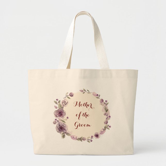 Bolsa Tote Grande Dama de honra Noiva Mãe Noivo Menina das flores (Frente)