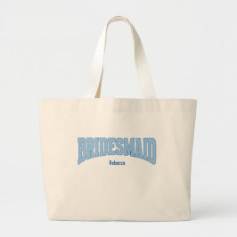 Bolsa Tote Grande Damas de honra em Azul + Azul Falso Brilhante