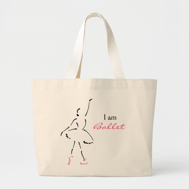 Bolsa Tote Grande Dançarino de Balé gracioso com Slogan Personalizáv (Frente)
