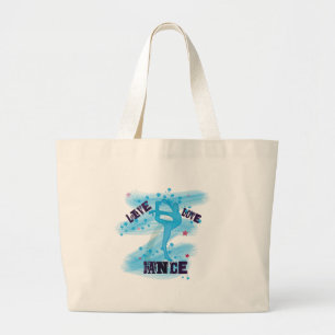 Bolsa Tote Grande Dançarino vivo do azul da dança do amor do costu