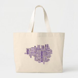 Bolsa Tote Grande Datilografe o mapa de maior Manchester