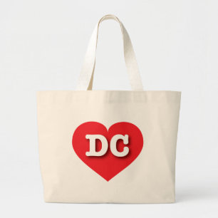 Bolsa Tote Grande DC Red Heart - Eu amo DC