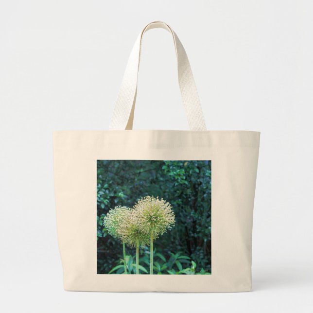 Bolsa Tote Grande Declarações Imagens das Flores de Allium (Frente)