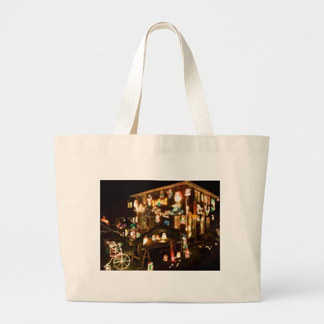 Bolsa Tote Grande Decorações de Natal ao ar livre (Frente)