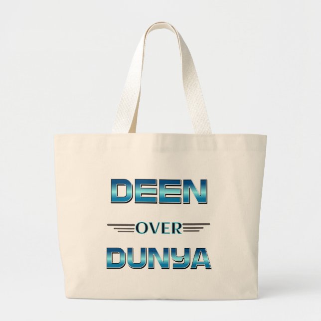 Bolsa Tote Grande Deen Sobre A Camisa Dunya. (Frente)