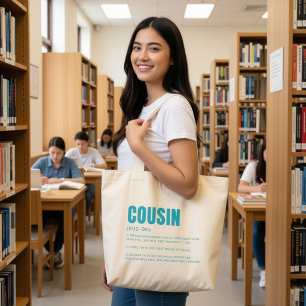 Bolsa Tote Grande Definição de Primo Engraçado
