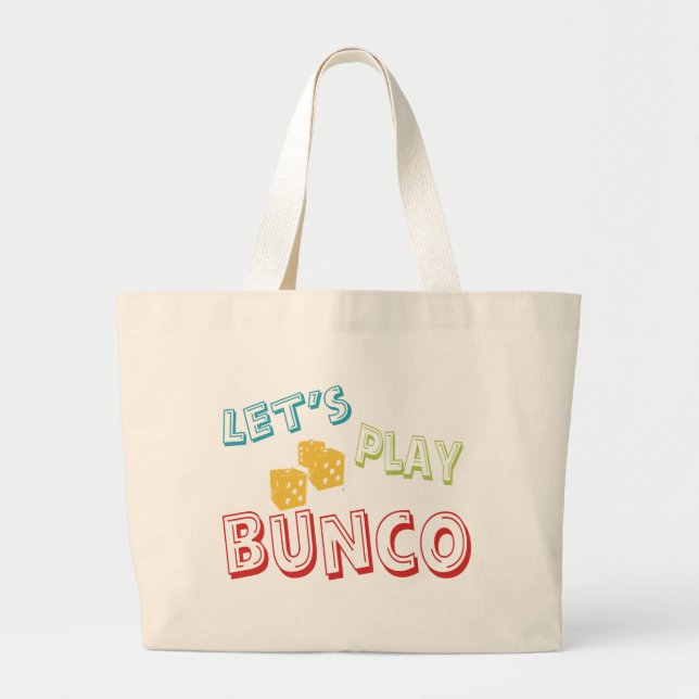 Bolsa Tote Grande deixe-nos jogar o bunco (Frente)
