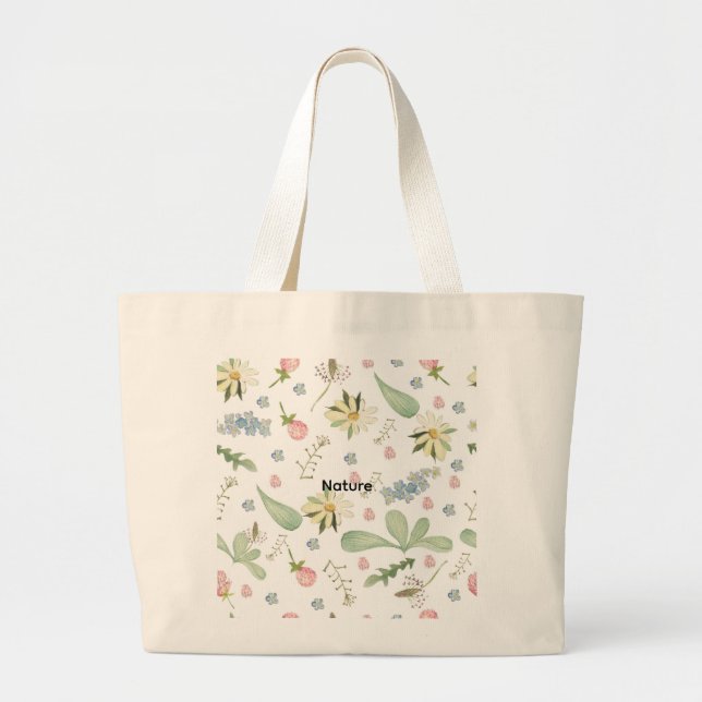 Bolsa Tote Grande Delicar padrão floral (Frente)