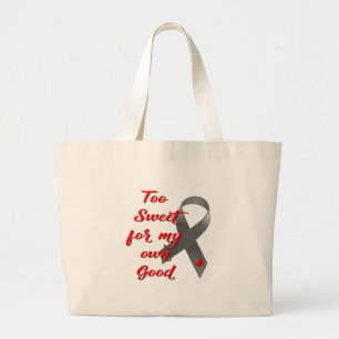 Bolsa Tote Grande Demasiado doce - presente da fita do diabetes