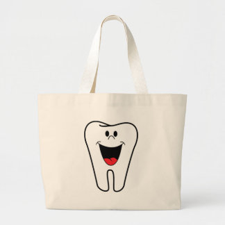 Bolsa Tote Grande Dentes felizes customizáveis para sua prática