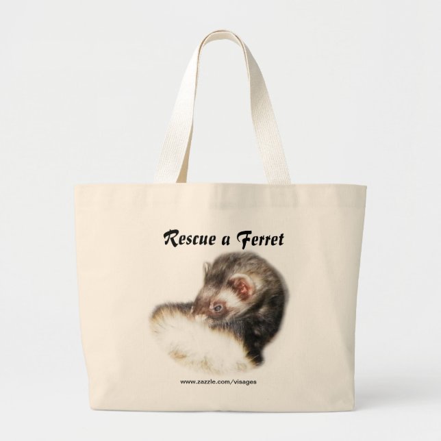 Bolsa Tote Grande Desativar Imagem de Ferret (Frente)