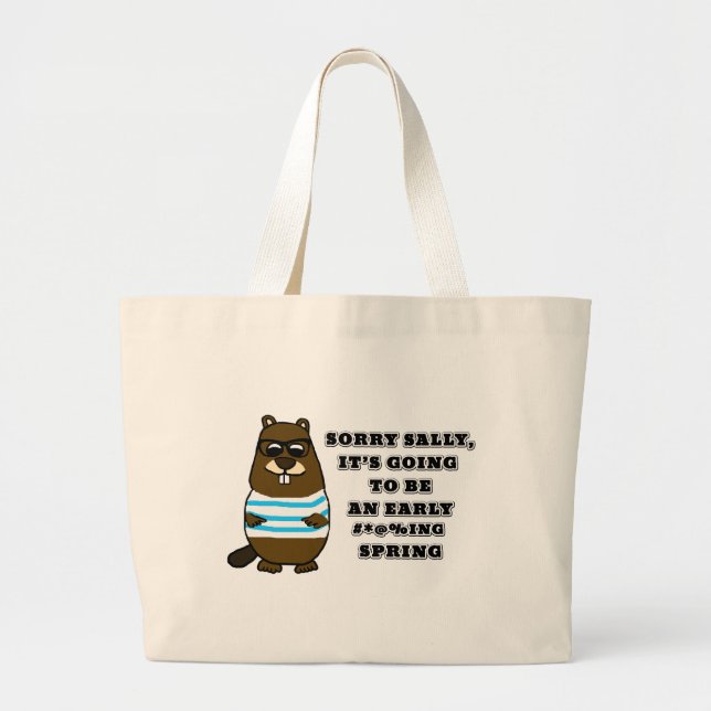 Bolsa Tote Grande Desculpe Sally, início do #*@%primavera (Frente)