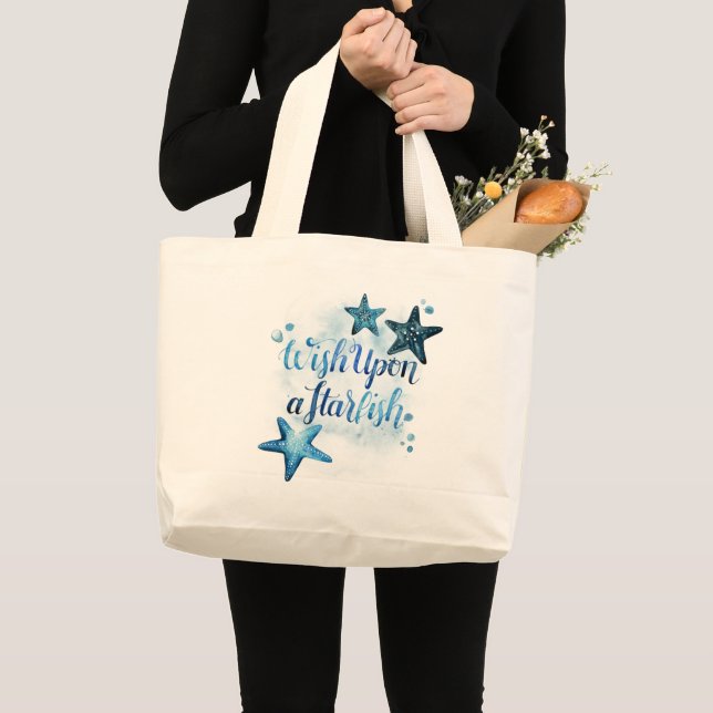 Bolsa Tote Grande Deseje com um Starfish (Frente (produto))