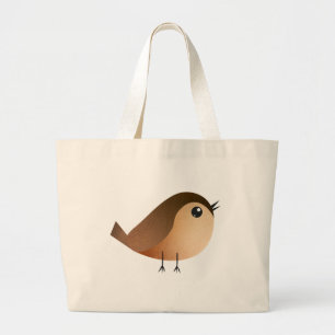 Bolsa Tote Grande Desenho animado de passarinho fofo