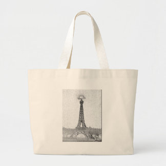Bolsa Tote Grande Desenho da torre Eiffel de Paris, Texas