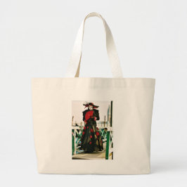 Bolsa Tote Grande Desenho de Geisha Kabuki