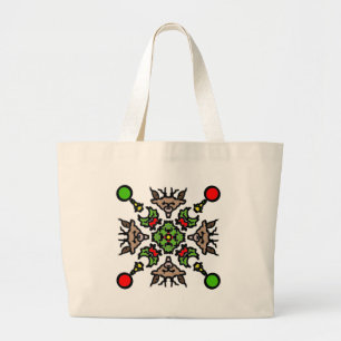 Bolsa Tote Grande Desenho de Mandala de Rena
