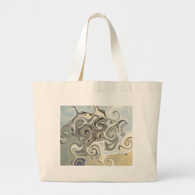 Bolsa Tote Grande Desenho de praia (Frente)
