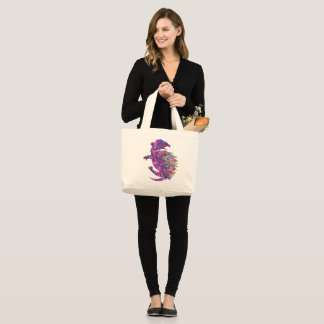 Bolsa Tote Grande Desenho de tartaruga (Mulheres)