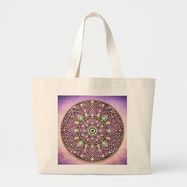 Bolsa Tote Grande Desenho Mandala (Frente)